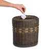 The Basket Lady Drop-in Oval Wicker Waste Basket with Removable