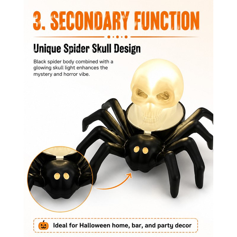 Halloween Spider Eyeball LED Tealight for Spooky Decor – Flameless