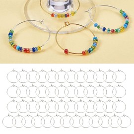 Kit para Hacer Aretes Aros para Aretes, 50 Aros de Acero Inoxidable de 20 Mm para Hacer Joyas