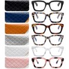 ZXYOO 6 Pack Oversize Square Design Reading Glasses for Women,