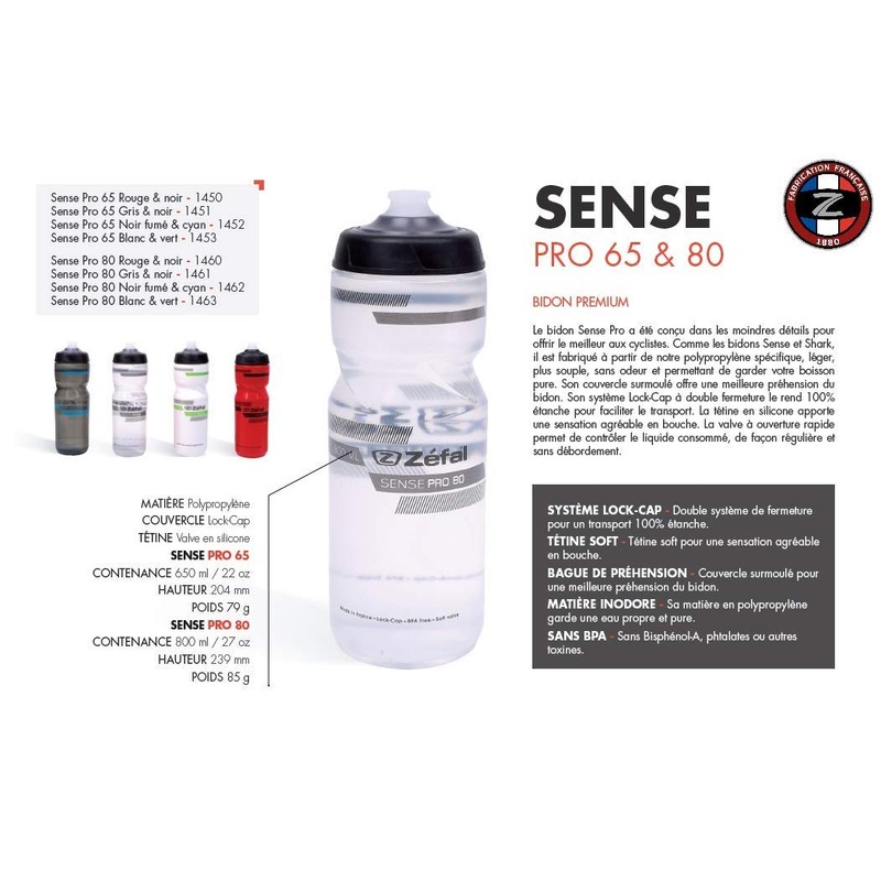 Zefal Sense Pro 65 Drink Bottle, Green, Black, 22.0 fl