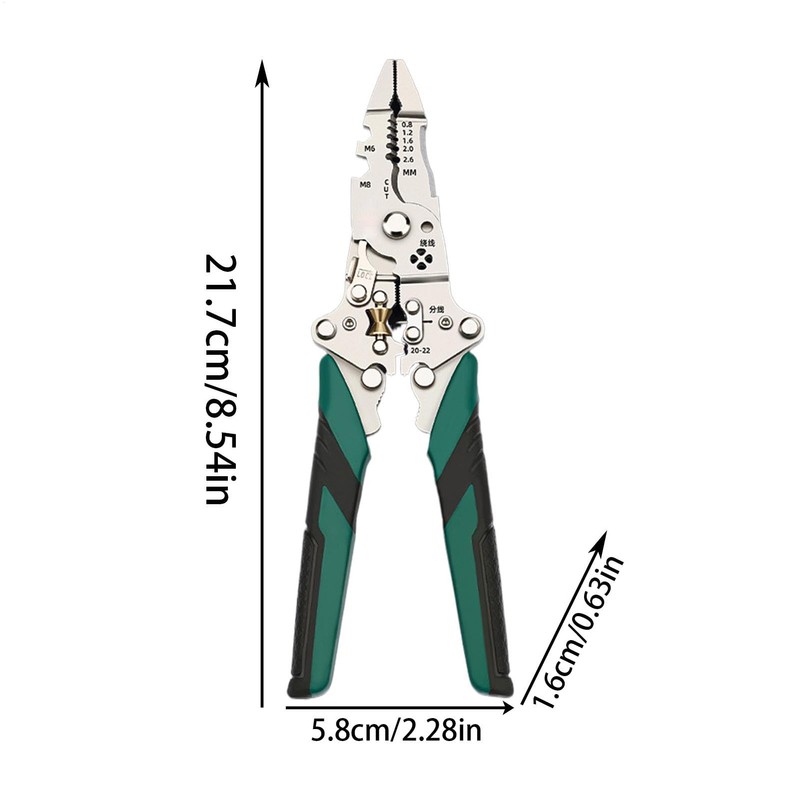 Wire Cutter,Foldable Cable Stripping Crimper Plier | Multi-Function Electrician Wire