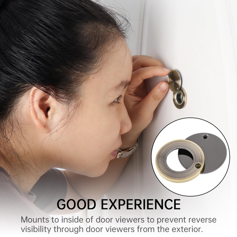 HOJLKLD Peephole Cover, Solid Brass Privacy Door Viewer Cover with