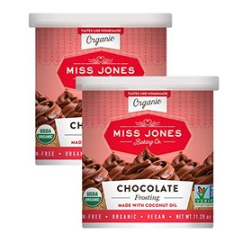 Miss Jones Baking Organic Buttercream Frosting, Perfect for Icing and Decorating, Vegan-Friendly: Rich Fudge Chocolate (Pack of 2)
