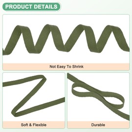 M METERXITY Cotton Twill Tape, (10mm)3/8 Inch 50 Yards Cotton Twill Ribbon Bias Binding Tape Natural Herringbone Webbing Trim for Apron Sewing/Gift Wrapping/Craft DIY [Dark Gray]