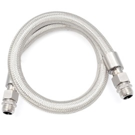 Industrial Grade Compressor Jumper Hose, 3/4" NPT Male x 4 Feet, 750°F, 450 PSI, Rotate Freely, 3/4 NPT Air Hose for Compressed Air Piping System, Flexible Air Hose Stainless Steel Braided Metal Hose