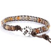 KELITCH Single Wrap Around Leather Bracelet with Crazy Agate Bead