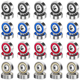 XTUDOU® Pack of 40 Ball Bearings 8 x 22 x 7 mm, 608 Ball Bearings 608ZZ Ball Bearings 608 2RS Metal Double Shielded Miniature Deep Groove Ball Bearings for Skateboards Roller Inline Skates