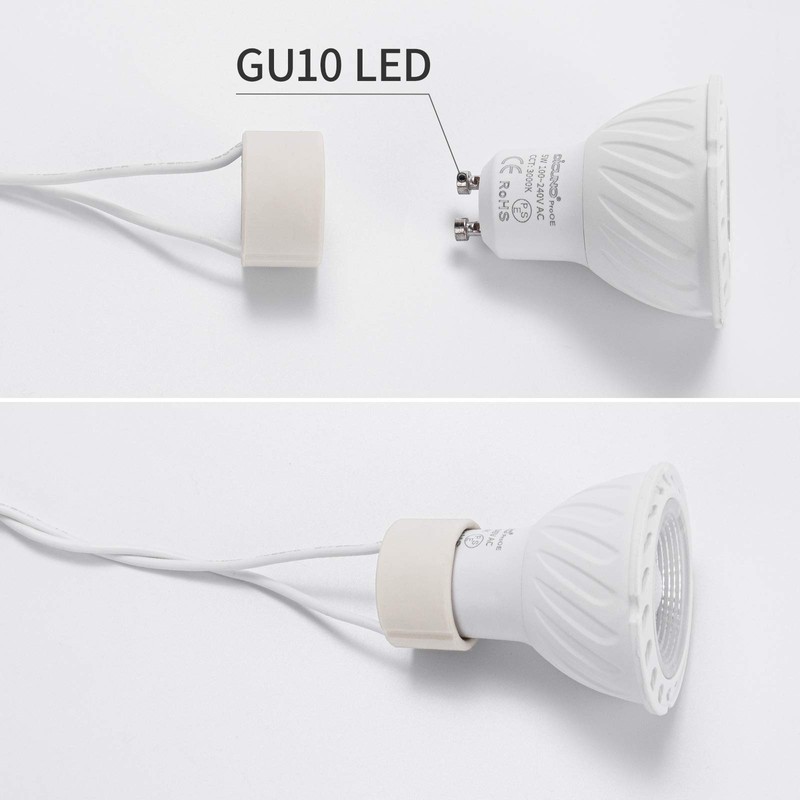 DiCUNO GU10 Lamp Holder 0.75mm² Silicon Wire GU10 Connector Ceramic