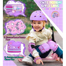Unicorn Knee Pads Children's Pads Inline Skates Protective Equipment Knee Pads Comfortable Elbow Pads for Children Girls Roller Skates Scooter Bicycle Skateboard
