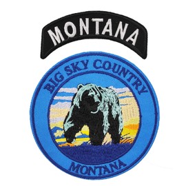 Cute-Patch Big Sky Country Montana National Park Embroidered Iron on Patches Sew on Emblem