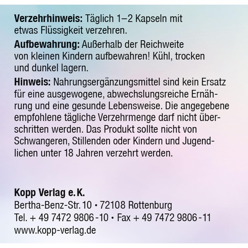 KOPP Vital® Alpha-Liponsäure | 30 Kapseln | 11 g |