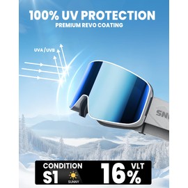 SNOWER Ski Goggles, OTG Anti Fog Snowboard Goggles, HD Snow Goggles UV400 Protection for Men Women Youth