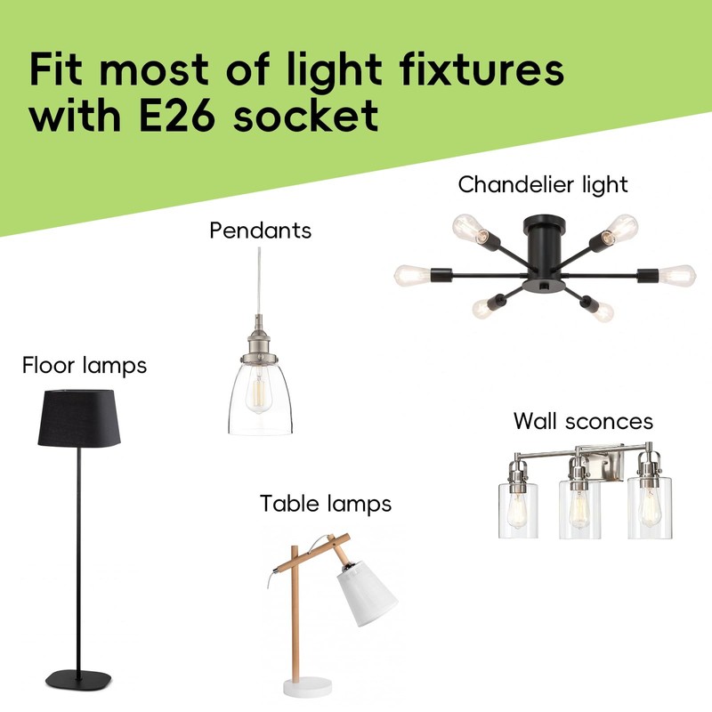 Jensense Edison LED Light Bulbs E26 Bulb 60 watt Equivalent