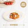 MATANA 20 White Plastic Plates with Gold Rim for Weddings,