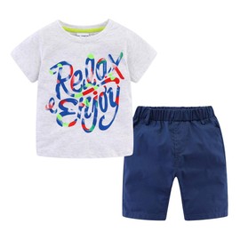 Mud Kingdom - Conjunto de pantalones cortos para niños pequeños, conjuntos de playa, día festivo de verano, Conjunto de pantalones cortos chinos gris, 18-24 Meses
