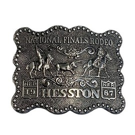 Hesston 1987 National Finals Rodeo NFR Adult Belt Buckle New in Original Shrinkwrap