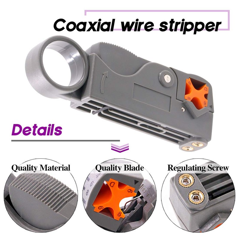 Swpeet 14 Pcs Professional Coaxial Cable Tool Kit with Ratcheting