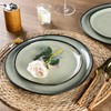 AmorArc Ceramic Dinnerware Sets,Handmade Reactive Glaze Stoneware Plates and Bowls