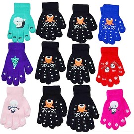OPT Brand. Kids Magic Grabber Gloves Children Knit Christmas Gloves Wholesale 12 Pairs.