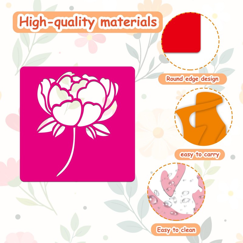 24 Pcs Stencils for Kids Spring Themed Outside Sidewalk Chalk
