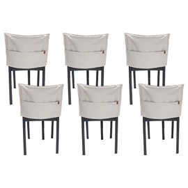Muka Dining Chair Covers Set of 6, Living Room Chair Slipcovers 6 Pack-Light Grey-L