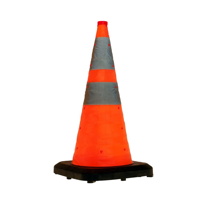 LED-MARTIN® Traffic Cone, Folding, 70 cm, Particularly Heavy Design, Accident