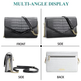 Small Crossbody Purse for Women, Gradient Color Shouler Bags RFID Cell Phone Wallet Purse Clutch (Black)