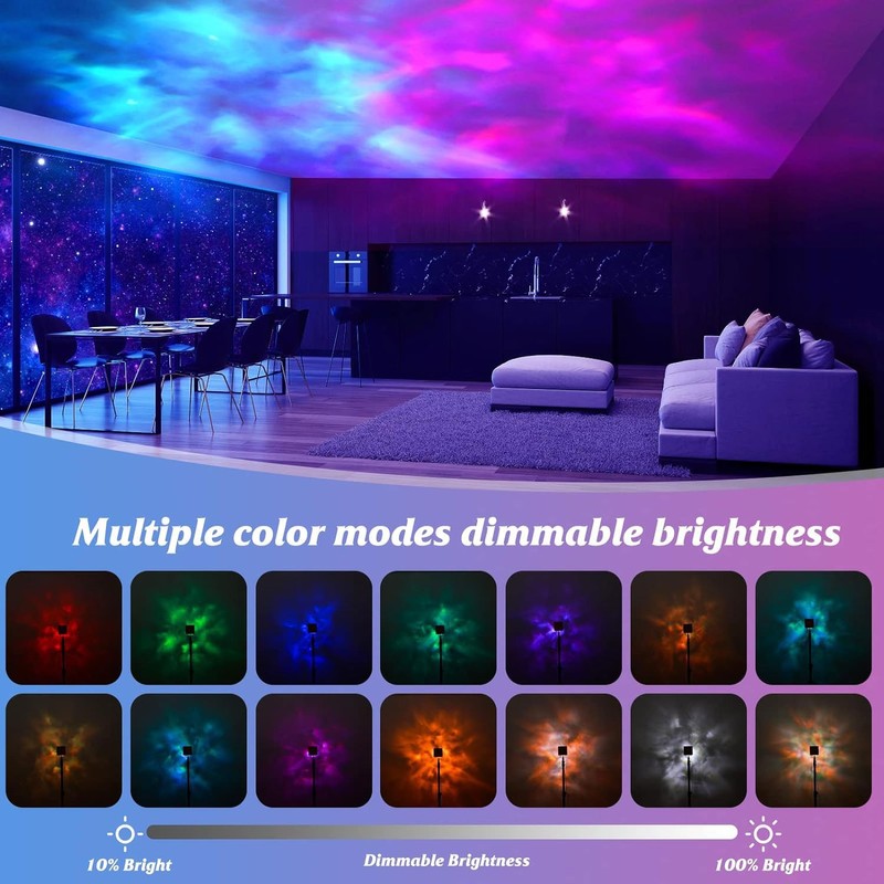 YeahBoom Wave Lamp, Water Wave Lamp, LED Starry Sky Projector