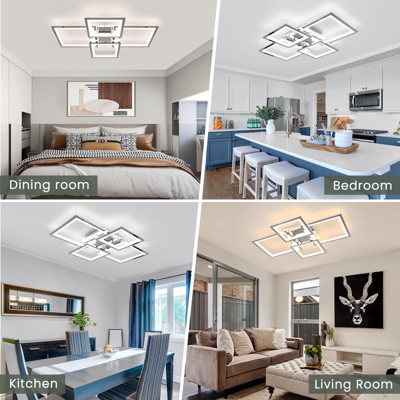 Acrylic Modern LED Ceiling Light, Square LED Flush Mount Ceiling