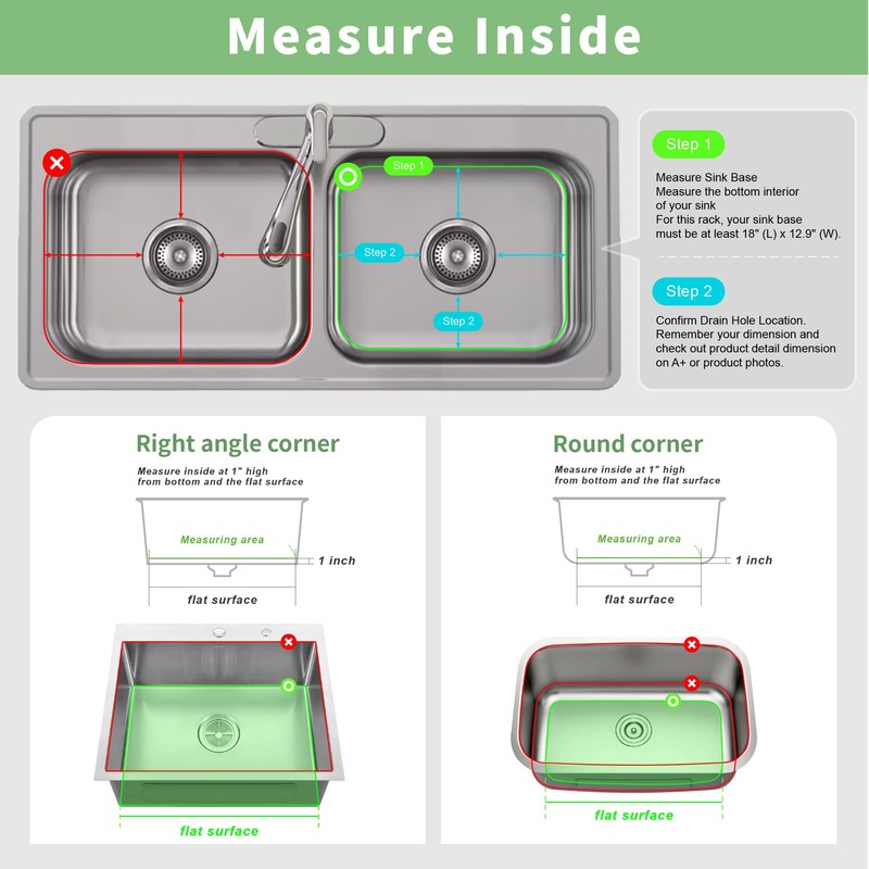 SunnyPoint 304 Stainless Steel Sink Protector Rack – Rust-Resistant Grid