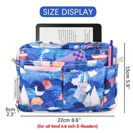 qianshan Multi-functional Portfolio Organizer, Waterproof Travel Pouch Zippered Case, Journal Supplies Storage Case for Notebooks, Make-up, Office Supplies.Ocean