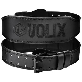 VOLIX Training Belt (Microfiber Leather for a Soft Fit) Lifting Belt Power Belt for Muscle Training (Black, M)