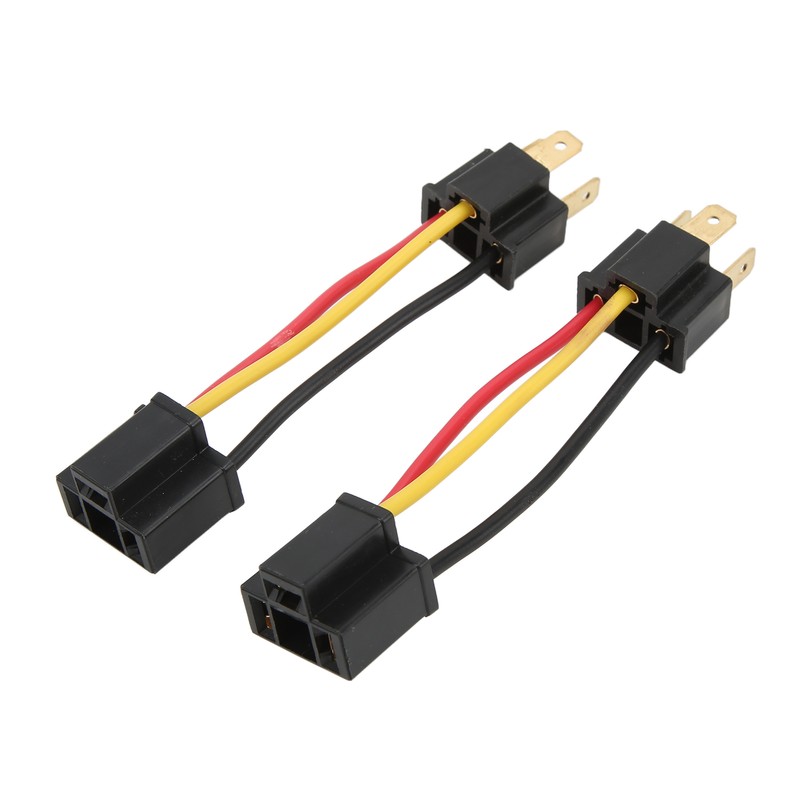 2pcs H4 Headlight Socket Converter Head Light Wiring Harness Adapter