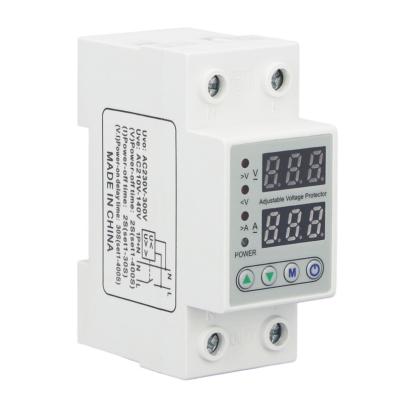 Digital Display 2P Voltage Protector Automatic Reset Under Over Voltage