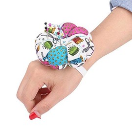 HEEPDD Pin Cushion Sewing Flowers Pumpkin Design Sewing Kit Storage Pins for Removable Trays Built-in Pin Cushion Terms Package Wrist Belt Decoration (#1)