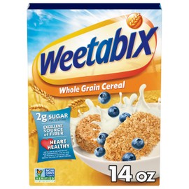 Weetabix Biscuits Whole Grain Cereal, Lightly Sweet Whole Grain Wheat Biscuits, Delicious as Part of Breakfasts or Snacks, 14 OZ Box