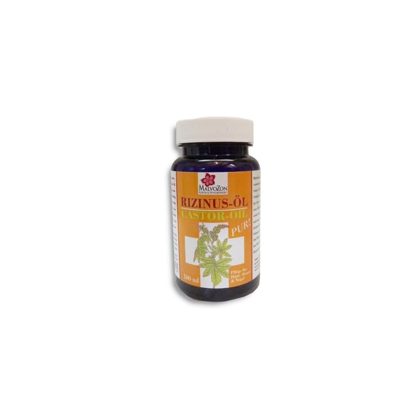 MalvoZon Rizinus-Öl, 100% Pur, Pflege für Haut, Haare und Nägel,