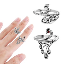 Sibba Adjustable Hook Knitting Crochet Supplies Opening Finger Thimble Yarn Holder Loop Ring Crocheting Counter Kit Stitch Markers Tags Pins Hand Weaving (2 PCS Silver)