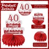 HZHSGLY 9PCS Ruby Wedding Anniversary Decorations, 40th Anniversary Decorations Romantic