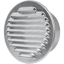 4" Inch Aluminum Universal Louvered Vent Cover - Wall Mountable Louvered Duct Termination - Steel Wire Screen - Air Intake and Exhaust Soffit Vent