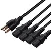 Computer Power Splitter Cord, NEMA 5-15P to 4X C13 -