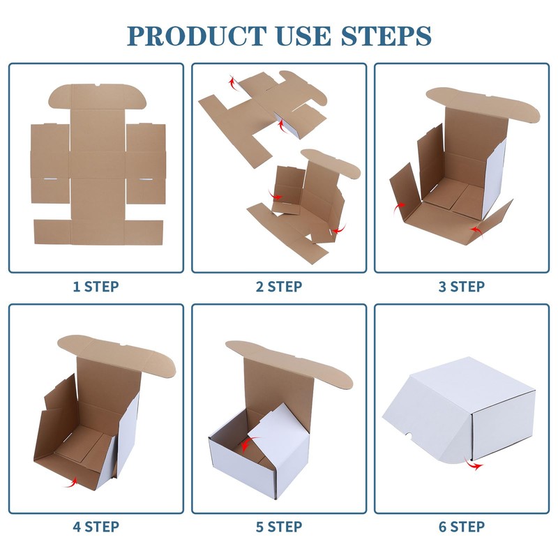 ZBEIVAN 12x6x4 White Shipping Boxes Set of 25, Corrugated Cardboard