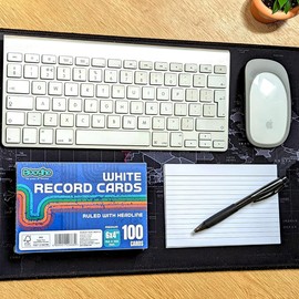 Booghe A6 White Record Cards - Ruled with Headline, 100 Cards -(Size 6x4) Pack of 1.