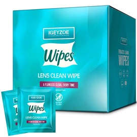 220 PCS Lens Wipes for Eyeglasses, Individually Wrapped Pre-moistened Cleaning Wipes, Scratch-Free Streak-Free Formula for Sunglasses Camera Lens Goggles, Portable Optical Wipes (GREEN-Fragrance Free)