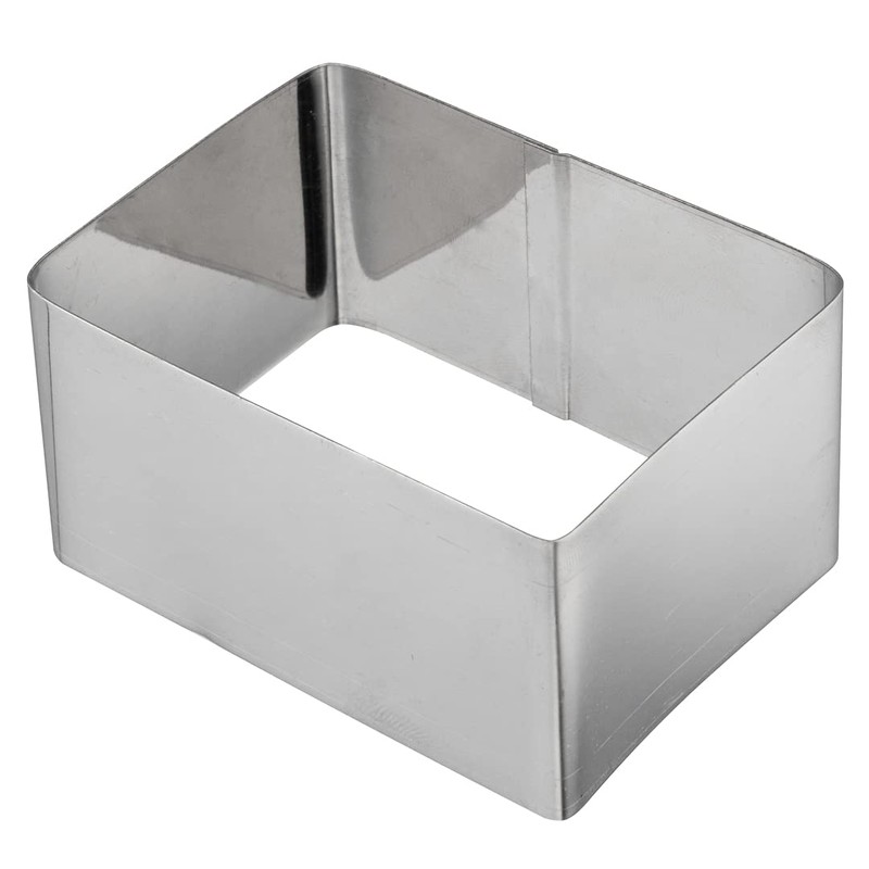 Restaurantware Pastry Tek Rectangle Stainless Steel Pastry Ring Mold -