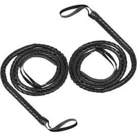 YgonziRuvc 2 Pack 180CM Whip and Horse Whip, Black Long Whip, Lasso Rope Cowboy, Durable Lasso for Training and Outdoor Activities,Carnival Costumes and Role-Playing