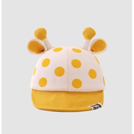 Xinhuida Cute Animals Caps for Baby Boy Girl Sun Protection Hat Toddler Preschoolers Baseball Hat (Polka Dots Giraffe-Yellow)