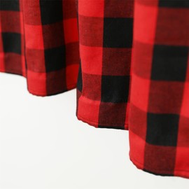 Moslovstar 1 paquete de cenefa a cuadros para ventanas de 18 pulgadas de largo, clásico bolsillo para barra de cortinero, decoración de granja, cocina, ventanas, rojo y negro