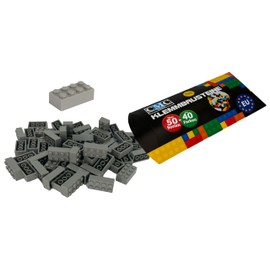 CMC imports 150 Clamping Blocks, Building Blocks, 2 x 4 Nubs, Compatible 8 Nubs, Free Selection, 34 Colours (280 - Grey)
